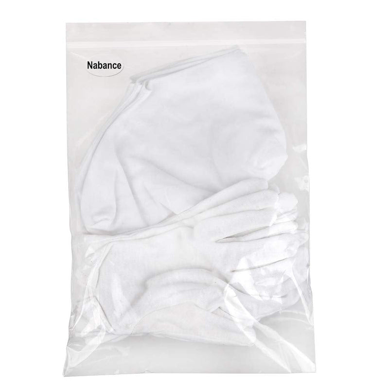 [Australia] - 4 Pairs Moisturising Gloves and 4 Pairs Socks Nabance Moisturising Cotton Gloves Moisture Socks White Hand Gloves for Dry Hands Skin Care and Foot Spa(8 pairs/16pcs) 16 Count (Pack of 1) 