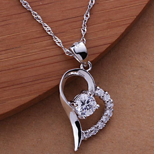 [Australia] - Sterling Silver Heart"Daddy's Girl Love Forever" Necklace Cubic Zirconia Engraved Pendant with Chain 