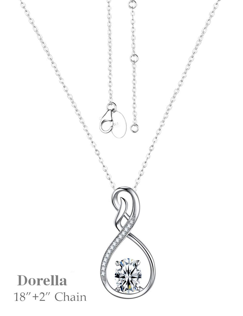 [Australia] - Endless Love Jewelry for Women Teen Girls Birthday Gifts Infinity Jewelry for Mom Wife Sterling Silver Simulated Diamond Jewelry Endless Love Infinity Charm Necklace 