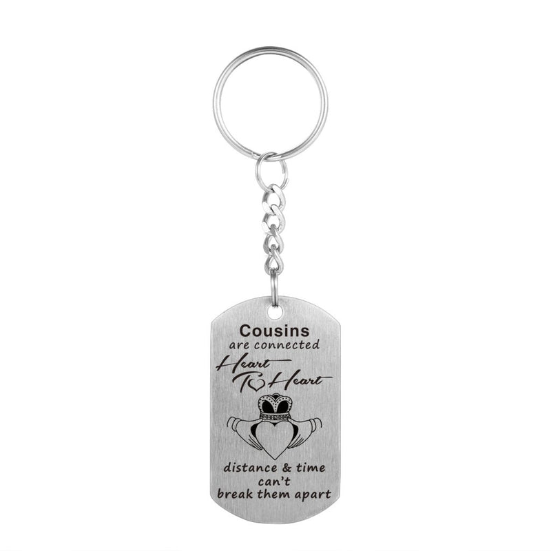 [Australia] - Freedom Love Gift Cousins are Connected Heart to Heart Personalized Pendant Necklace Charms Keychain 