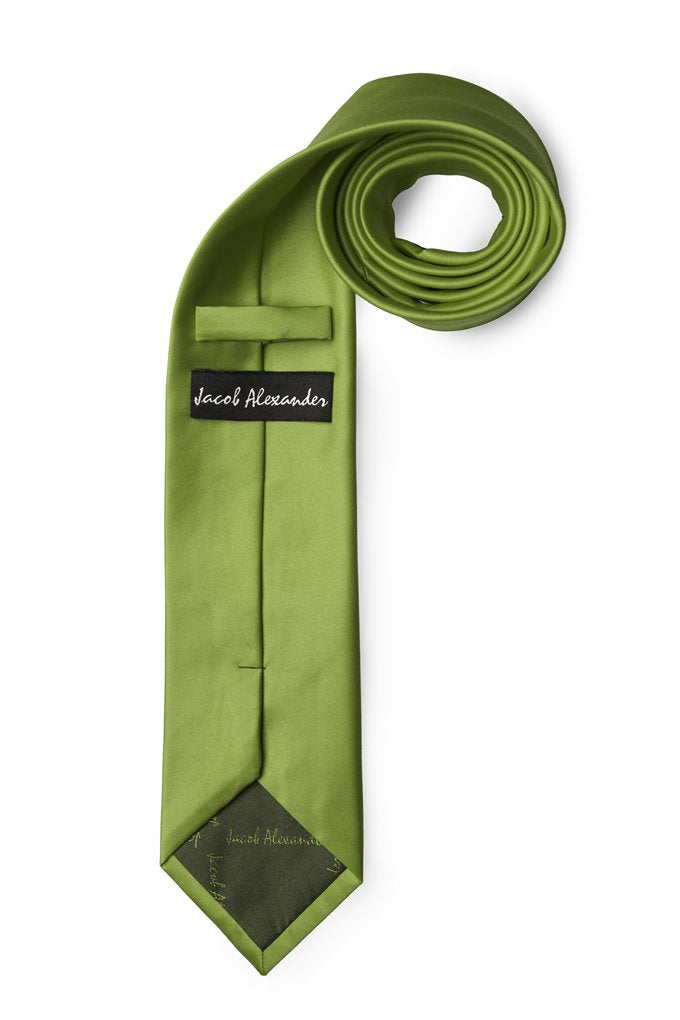 [Australia] - Jacob Alexander Solid Color Men's Regular Tie Apple Green 