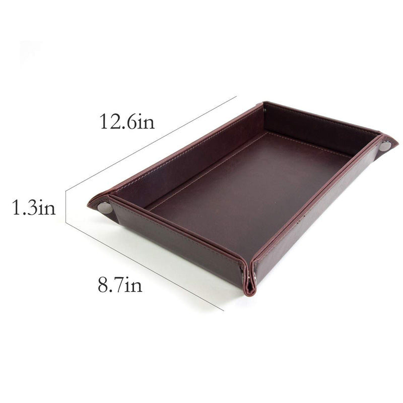 [Australia] - HIGH FIVE Vegan Leather Utility Tray for Keys Phone Accessories Watches Office Home Car Red 