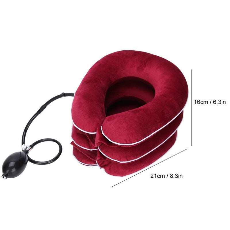 [Australia] - Yctze Air Inflatable Neck Stretcher, Air Inflatable Cervical Collar Device Neck Traction Support Neck Massage Stretcher Ideal for Home Office Use (Red) Red 