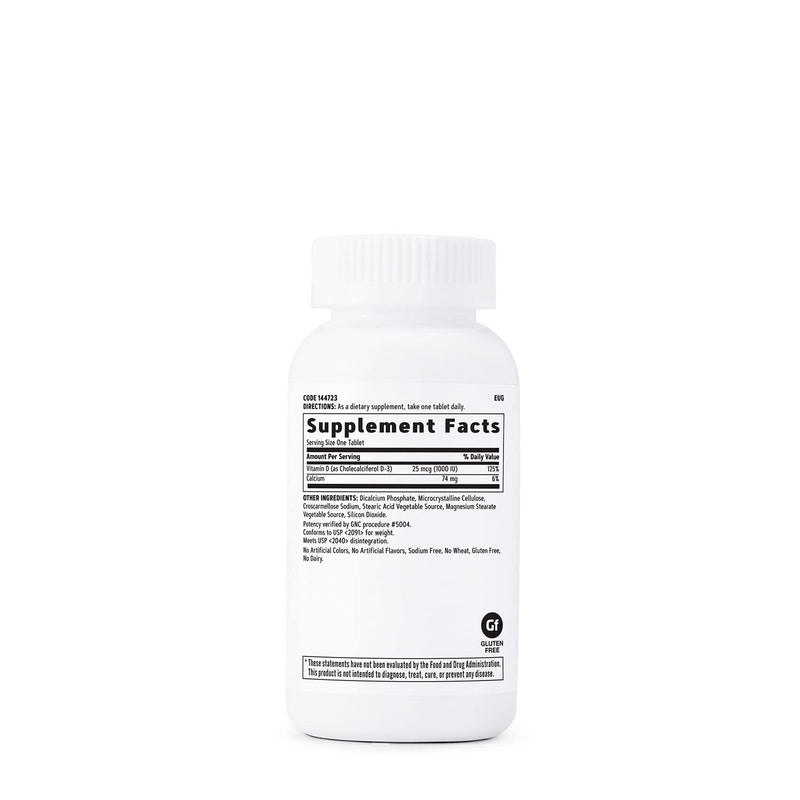 [Australia] - GNC Vitamin D-3 25mcg, 180 Tablets, Supports Healthy Teeth and Bones 