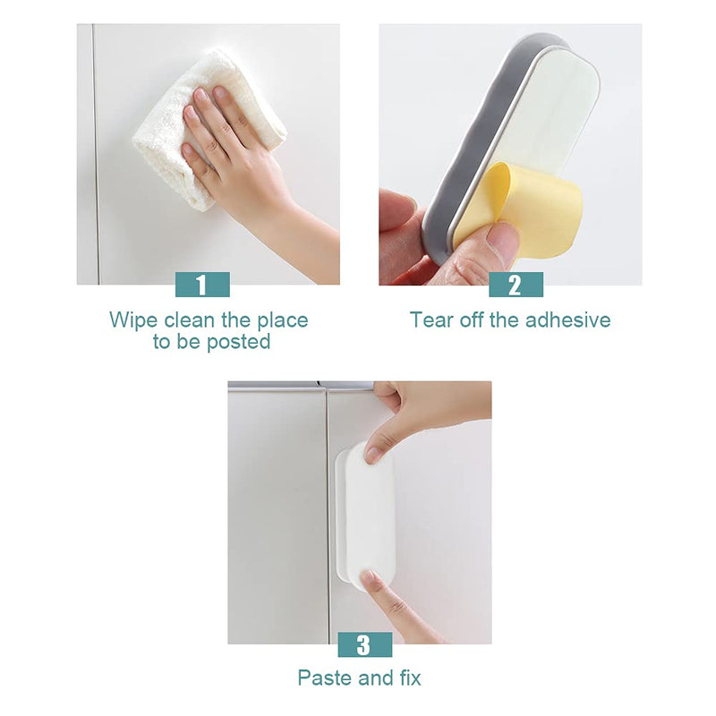 [Australia] - LYTIVAGEN 8 PCS Auxiliary Cupboard Handles Instant Self-Adhesive Cabinet Handle Drawer Handle Helper for Door Window Drawer Cupboard Cabinet Refrigerator (Gray/White) 