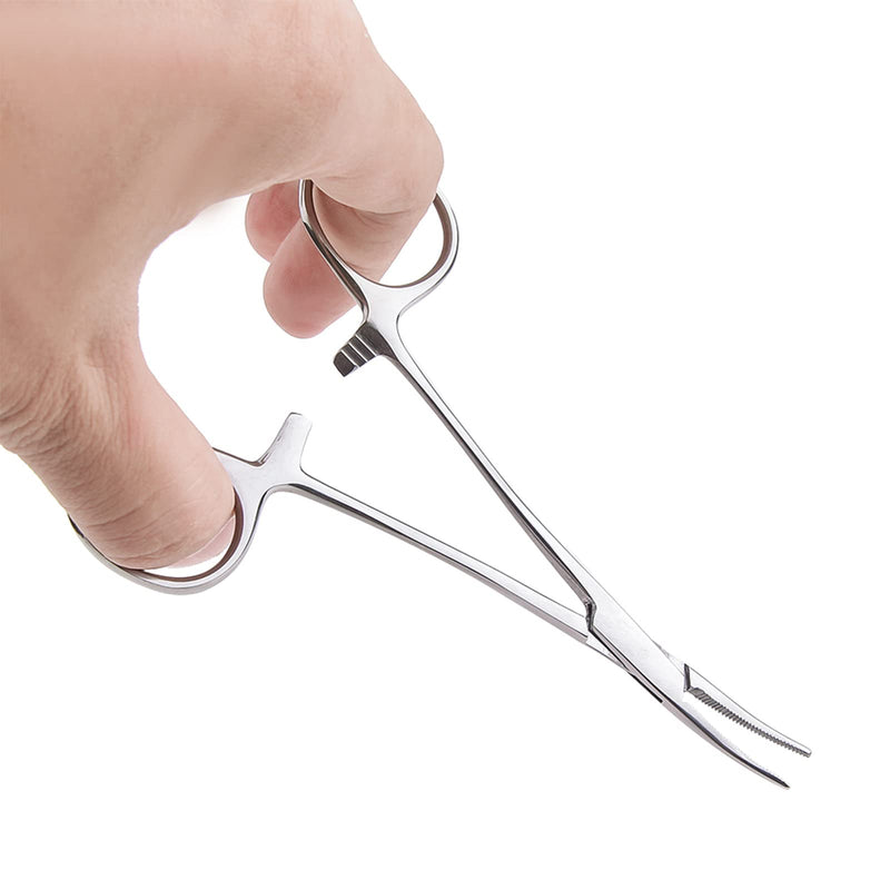 [Australia] - WUWYOUWL Hemostat Forceps, Stainless Steel Dog Cat Pet Scissors Ear Hair Clamp Fishing Scissors Tools (18cm Bent) 18cm Bent 