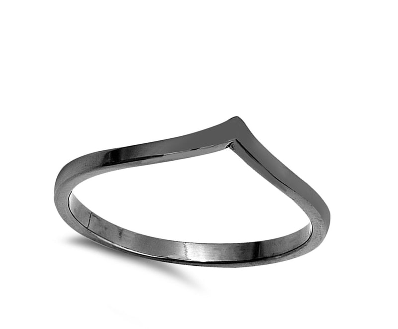 [Australia] - CHOOSE YOUR COLOR Sterling Silver Chevron Thumb Ring Black-Tone – Size 3 