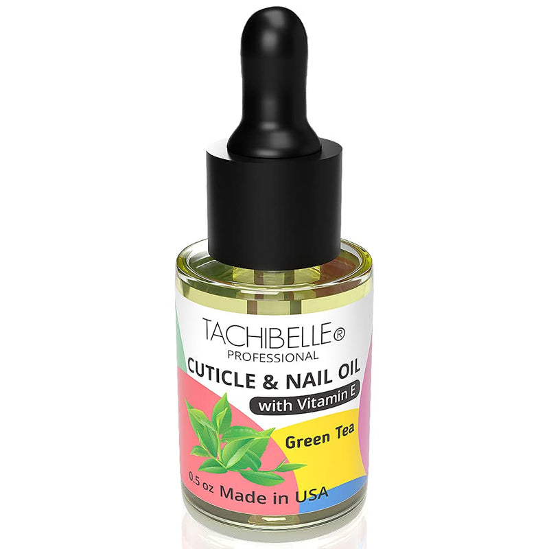 [Australia] - Tachibelle Cuticle and Nail Oil for Nourish, Moisturize and Revitalize Cracked and Rigid Cuticles with Natural ingredients and Vitamin E 0.5 oz with a easy dropper (Green Tea) Green Tea 