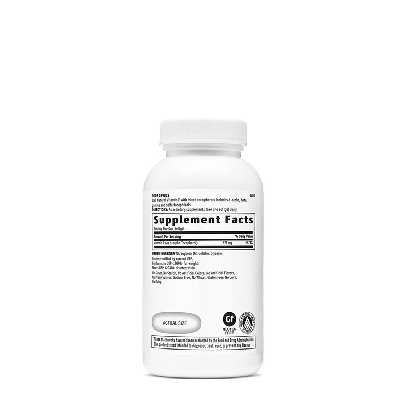 [Australia] - GNC Vitamin E 100% Natural 1000IU - 60 Softgels 