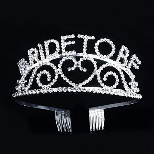 [Australia] - Veewon Bride to Be Tiara Crown Headband Comb Rhinestone Sparkle for Wedding Bridal Shower and Bachelorette Party 