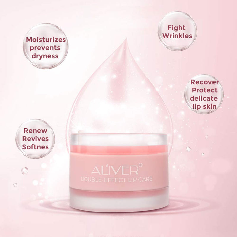 [Australia] - Lip Sleep Mask with two kinds of effective collagen peptide, lip scrub to remove dead skin and intensive lip repair treatment,a Lip mask for dry peeling lips, a lip balm for lip care (Peach) Peach 