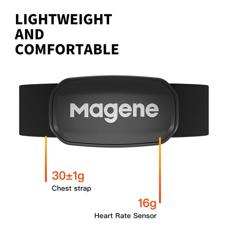 [Australia] - Magene H303 Heart Rate Monitor, Heart Rate Sensor Chest Strap, Protocol ANT+/Bluetooth, Compatible with IOS/Android APPs Black 