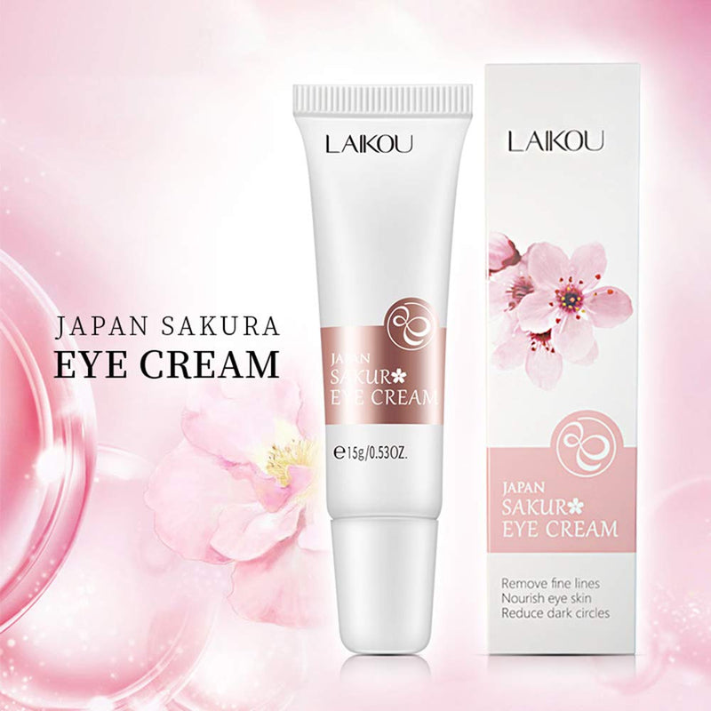 [Australia] - Eye Care Cream Sakura Anti-Wrinkle Anti-Age Skin Firming Serum for Removing Dark Circles Fine Lines Against Eye Puffiness and Bags White 