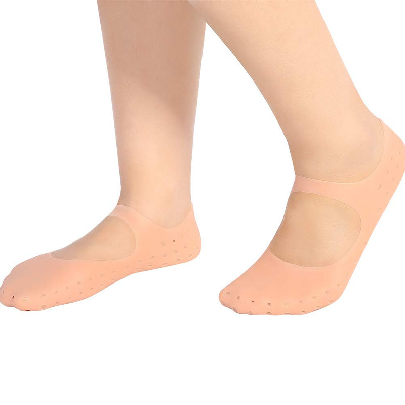 [Australia] - 2pcs Moisturizing Silicone Sock, Silicone Moisturizing Socks for Women and Men Foot, Non-slip Silicone Socks, Anti-split Moisturizing Socks, Protect Foot Care Tools(L-meat) L Meat 