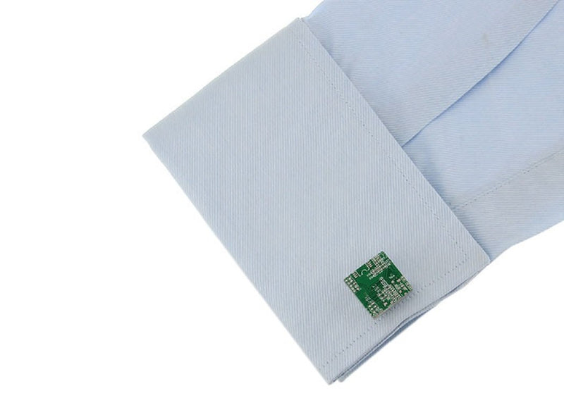 [Australia] - MRCUFF PC Motherboard Computer Chip Circuit Board Pair Cufflinks Presentation Gift Box & Polishing Cloth 