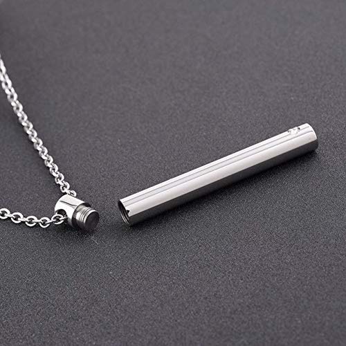 [Australia] - Urn Necklace Bar Pendant Memorial Jewelry - Ashes Keepsake Exquisite Cremation Jewelry Silver Tone 