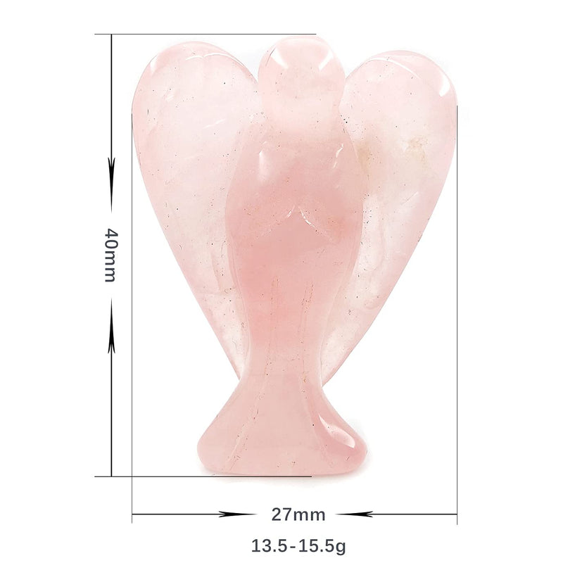 [Australia] - Ouubuuy Natural Rose Quartz Crystal Angel Pocket Guardian Angel Figurines Gift for Reiki Healing 1.5“ Pink Quartz 