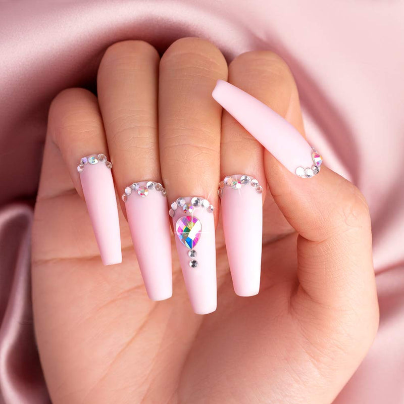 [Australia] - Beetles Gel Polish Nail Art Rhinestones,Crystal Glass AB Rhinestone Gems (120 + 3456 Pcs）for Gel Nail Polish/Nail Dipping Powder/Nail Acrylic Powder Decoration with Nail Rhinestone Glue and Nail Brush 