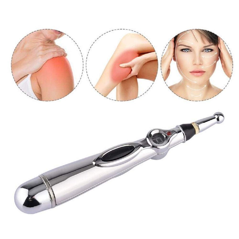 [Australia] - Coriver 5-in-1 Acupuncture Pen,Electronic Meridian Massage Pen Energy Pen,Body Heal Massager Therapy Instrument Pain Relief Massage Tool with 5 Massage Head 