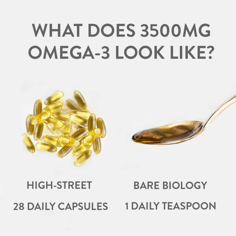 [Australia] - Bare Biology Life & Soul Pure Omega 3 Liquid - All Round Brilliance for Body, Mind & Soul - Suitable for Everyone - Super-Strength / Made from Sustainably Sourced Fish (150ml) 