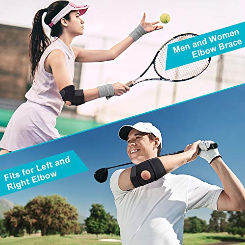[Australia] - Tennis Elbow Brace for Golfers and Tendonitis, Compression Adjustable Elbow Support with Dual-Spring Stabilizer Arm Wrap Elbow Strap for Sprain, Joint Pain Relief, Tendonitis, Fits Men and Women 