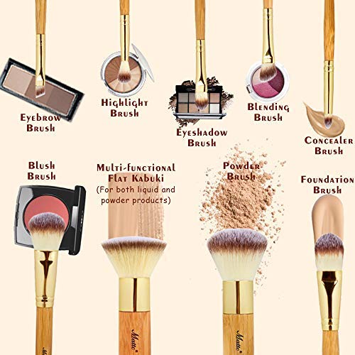 [Australia] - Matto Makeup Brushes 9-Piece Makeup Brush Set Foundation Brush with Travel Makeup Bag 