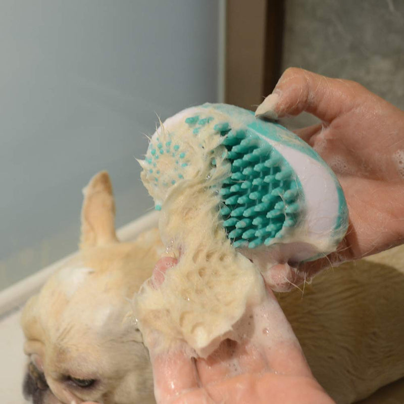 [Australia] - No/Brand Yisika Pet Bath Brush,Pet grooming brush,2 in 1 Massage Brush Foaming Soft Brush Pet Cleaning Hair Multifunctional Tool Pet Bath Grooming Brush 