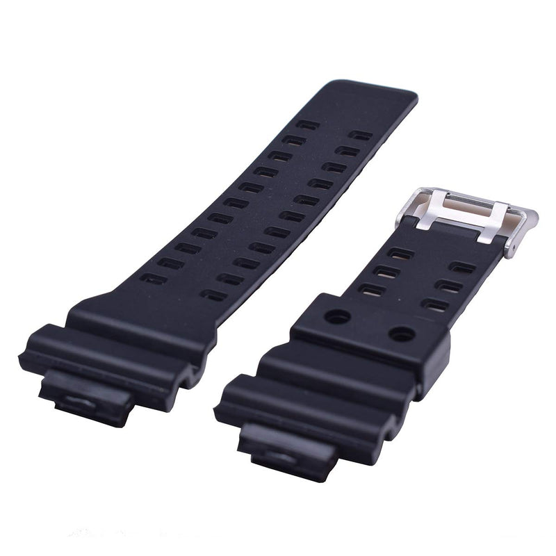 [Australia] - OliBoPo Natural Resin Replacement Watch Band Strap for Casio Mens G-Shock GD120/GA-100/GA-110/GA-100C Black 