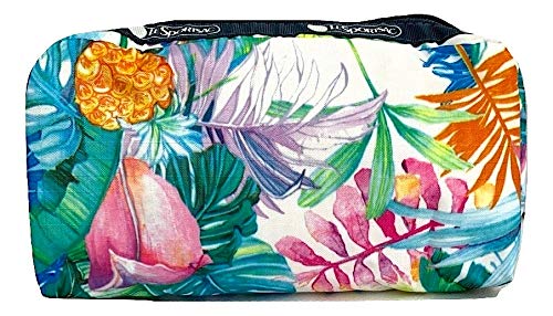[Australia] - LeSportsac Lauren Roth Uluwehi HAWAII EXCLUSIVE Rectangular Cosmetic Bag/Pouch Style 6511/Color K605, Vibrant Tropical Flowers & Pineapples, Lauren Roth Signature Printed on Pattern 