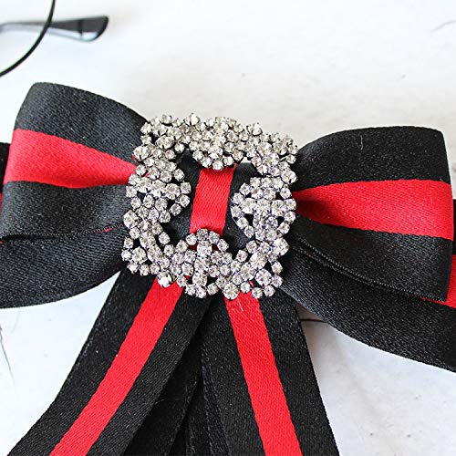 [Australia] - ladies girl bowknot bow tie suit shirt tie pins necktie pin brooch pre-tied ribbon brooches for Christmas (black/SR138) 