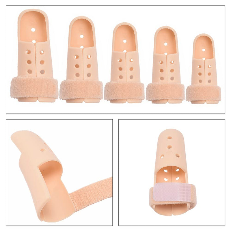 [Australia] - YANWANDEFA 5 Pcs Plastic Finger Support Protector Finger Splint Mallet Trigger Finger Splint Finger Support Protector for Adjustable Finger Immobilizer 