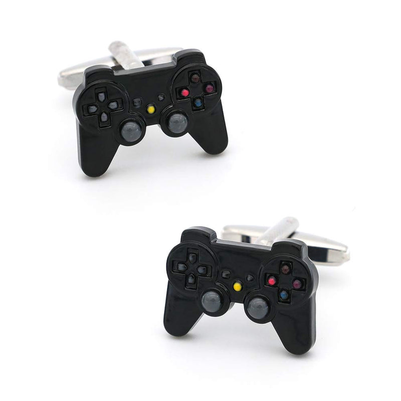 [Australia] - iGame Funny GamePad Cuff Links Black Color Painting Brass Material Joystick Design Cufflinks with Gift Box 