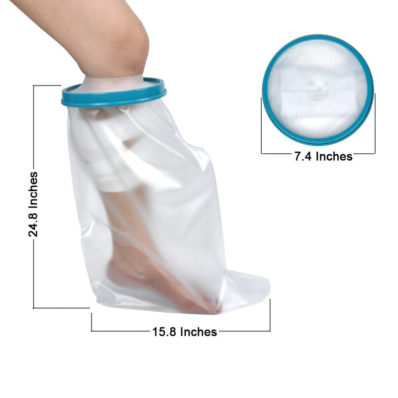 [Australia] - DESTRIC Waterproof Leg Cast Cover for Shower,Cast and Bandage Protector for Bathing,Watertight Plastic Protection Reusable Seal for Broken Leg Knee Foot Ankle Wound 1 Count (Pack of 1) 