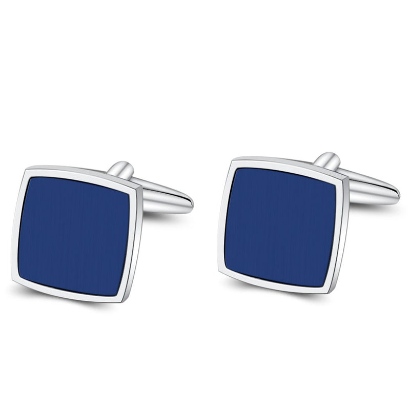 [Australia] - Mr.Van Blue Onyx Cufflinks Platinum Plated Cuff Links Set Gemstone Reiki Jewelry Gifts for Men 01 