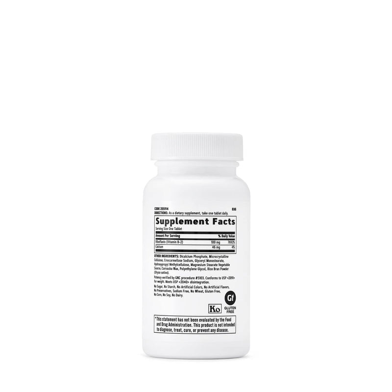 [Australia] - GNC Vitamin B-2 100mg, 100 Tablets, Metabolizes Fats, Carbohydrates and Proteins 