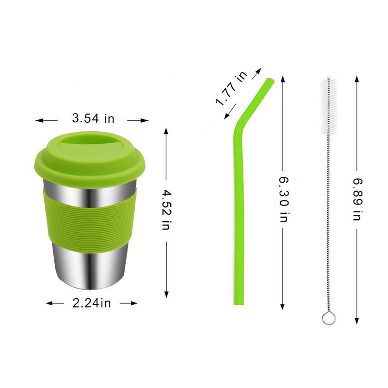 [Australia] - Rommeka Kids Stainless Steel Cups, 5 Pack Colorful Drinking Tumbler Sippy Cup with Silicone Lids and Straws Metal Mugs for Toddlers, Children and Adults - 12oz Silicon Lids/5 Color 