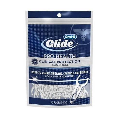[Australia] - Oral-B Glide Pro Health 30 Floss Picks Clinical Protection Gingivitis, Cavities (30 pc) (1 Pack of 30) 