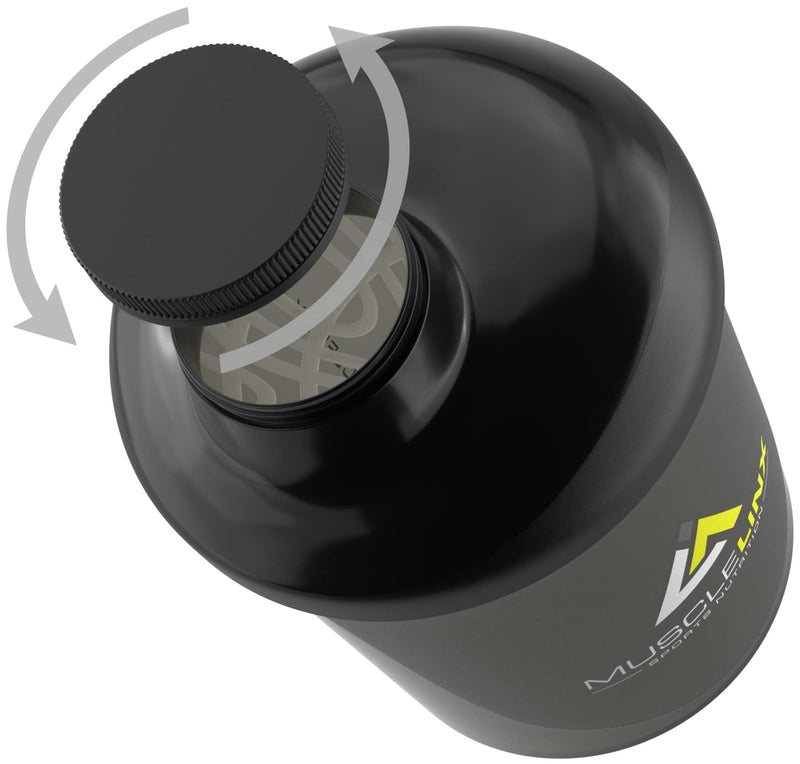 [Australia] - Protein shaker screw top 100% LEAK PROOF drinks bottle 400ml by Musclelinx (Black 400ml) 
