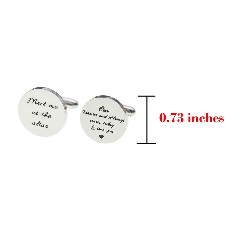 [Australia] - Melix Home Stainless Steel CuffLinks for Men Groom Meet Me at The Altar Wedding Gifts Cuff Links our forever and always stars today 