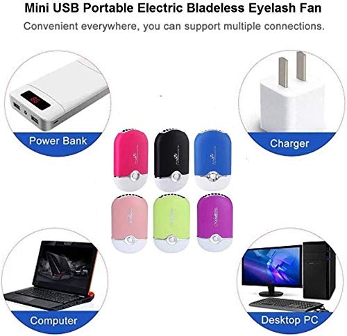 [Australia] - Feugole USB Mini Portable Fans Rechargeable Electric Bladeless Air Conditioning Refrigeration Blower Dryer Fan for Eyelash Extension Rose 