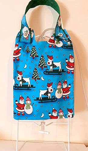 [Australia] - 100% Cotton Catheter Night Bag Holder with Handle. Cover for a Catheter Night Bag. Festive Season Pattern. 