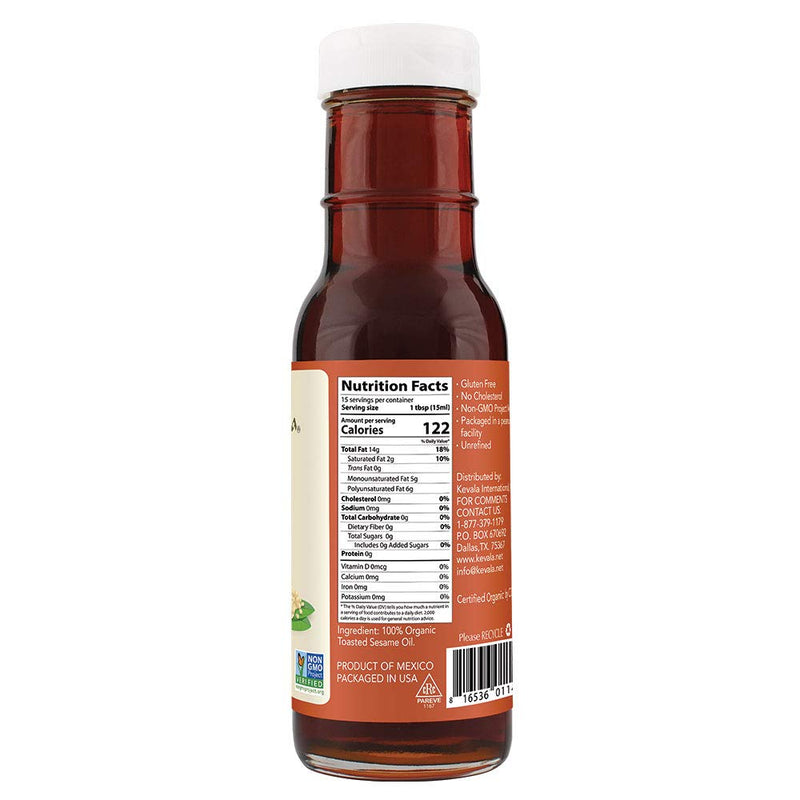 [Australia] - Kevala Organic Toasted Sesame Oil, 8 Ounce (Toasted Sesame oil, Organic, 8oz) 