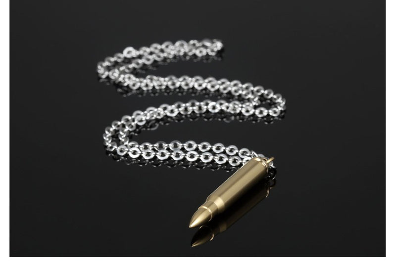 [Australia] - FCZDQ Bullet Ashes Necklace Holder Memorial Keepsake Stainless Steel Urn Pendant Necklace Cremation Jewelry Gold 