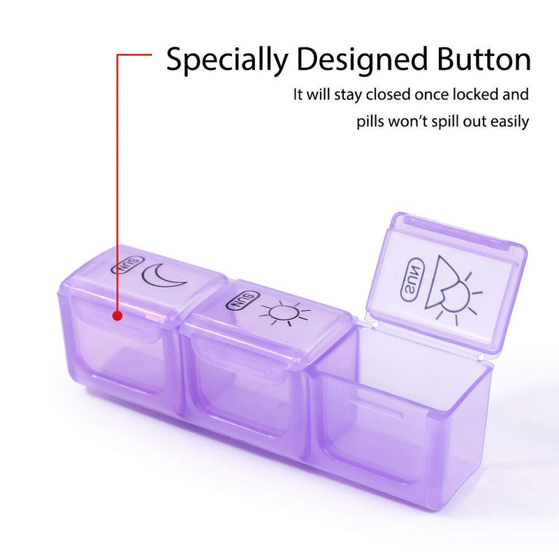 [Australia] - Pill Box Organiser 7 Day , Opret Pill Dispenser Weekly 3 Times a Day with case for Travel, Vitamin Fish Oil Container Planner BPA Free (Rainbow-Coloured) Coloured 