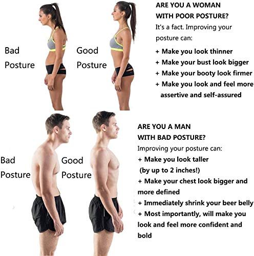 [Australia] - Posture Corrector for Upper Back, Back Brace Straightener, Effective for Shoulder, Neck, Spine and Lumber Support Pain Relief for Men and Women Black Large 