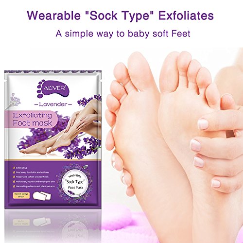 [Australia] - Foot Mask 5 Pack, Foot Peel Mask Callus Remover, Exfoliating Peeling Calluses Dead Skin, Callus Remover Foot Mask, Baby Soft Smooth Touch Feet-Men Women Exfoliating Foot Mask (Lavender) 2 Count (Pack of 5) 