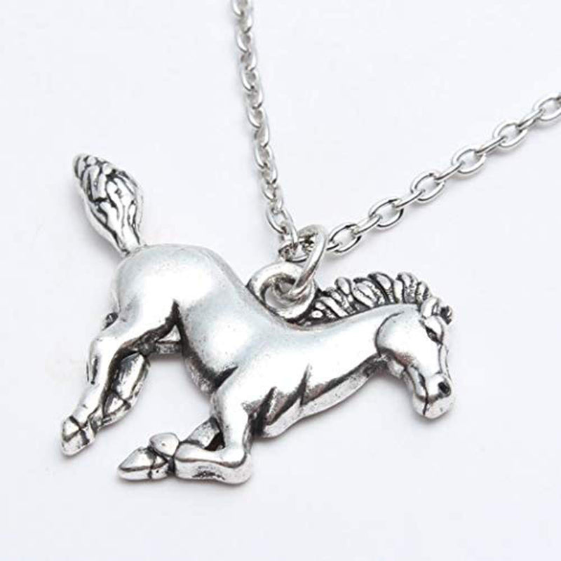 [Australia] - Horse Pendant Horse Necklaces for Girls Teen Birthday Gift (Silver 01) 