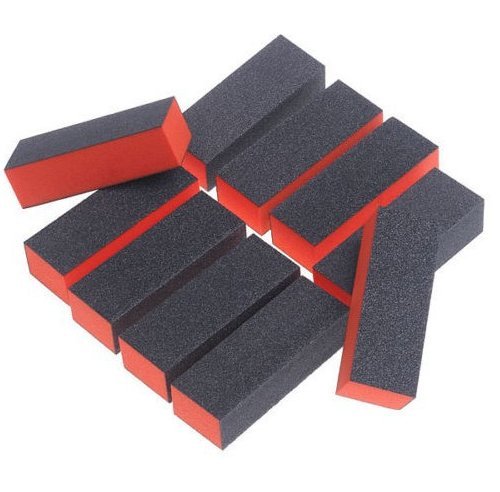 [Australia] - Onwon 10 PCS Sanding Buffing Nail Polisher 4 Way Polish Buffer Buffing Block Nail Files Art Pedicure Manicure File(Black Red) 