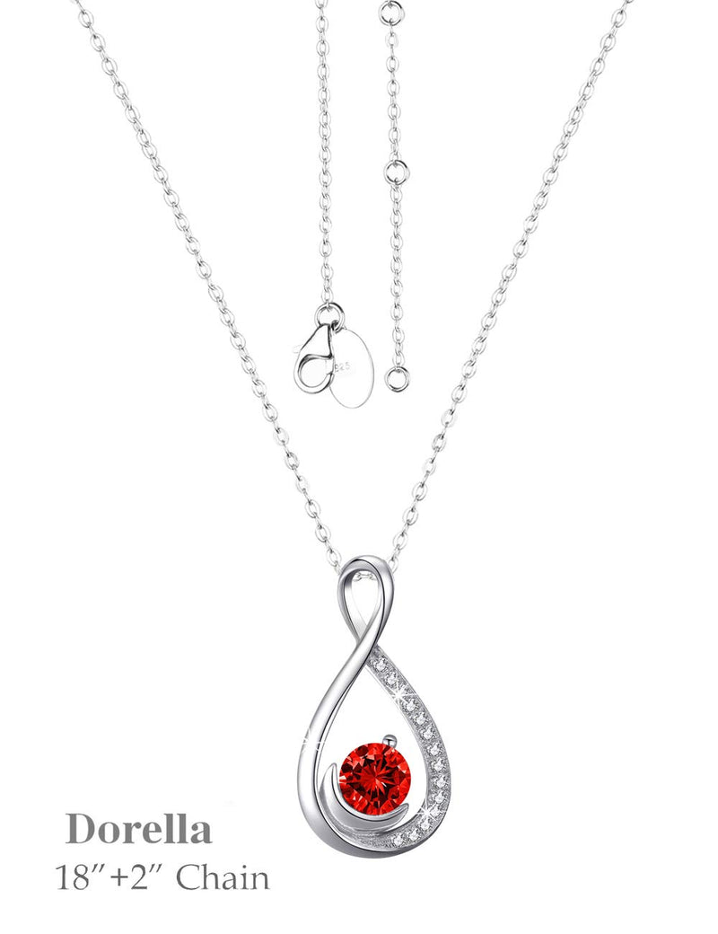 [Australia] - Birthday Gifts for Wife July Birthstone Jewelry for Mom Ruby Necklace Women Sterling Silver Endless Love Infinity Jewelry Endless Love Infinity Red Ruby Necklace 