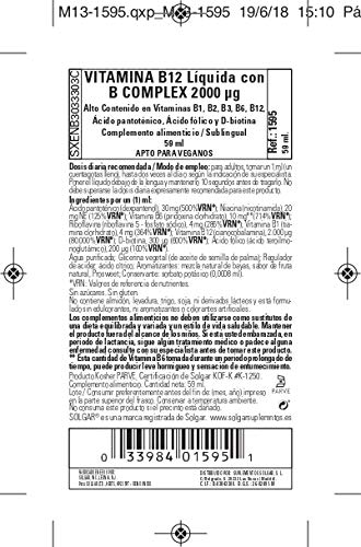 [Australia] - Solgar Sublingual Liquid B-12 2000 mcg with B-Complex, 2 oz - Supports Production of Energy - Nervous System Support - Promotes Heart Health - Vegan, Gluten Free, Kosher - 59 Servings 